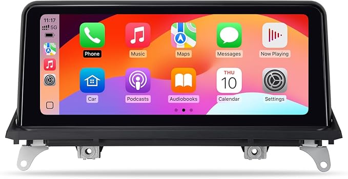 12.3 inch Touch Screen for BMW X5 X6 CIC E70 E71 (2011-2013) Wireless CarPlay Android Auto Upgrade Factory Car Radio Retain Original Amplifier Stereo Sound System (L10.25-X5-CCC)