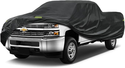 KouKou Truck Cover Waterproof All Weather, 7 Layers Heavy Duty Pickup Cover Outdoor Length from 229 to 242 inches,Universal Fit Truck Ford 150,Ram 1500,Chevy Silverado,Toyota Tundra etc.