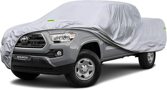KouKou Truck Cover Waterproof All Weather, 6 Layers Full Pickup Cover, Universal Fit for Chevrolet Colorado, Dodge Dakota, Toyota Tacoma Access Extended Club Cab Truck. (214-220 inch Length,6ft Bed)