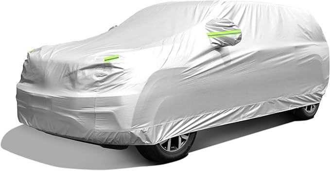 Car Cover Waterproof All Weather, GORDITA Full Exterior Covers with Mirror Pocket, Outdoor Car Cover UV Snow Rain Wind Dust All Weather Outdoor Protection Universal Fit SUV Length 189-204'' inch