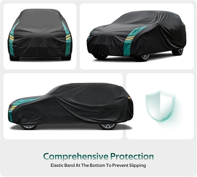SUV Cover Waterproof All Weather for SUV & Jeep, Universal Fit for Honda CR-V, Toyota RAV4, Subaru Outback, BMW X3, Nissan Rogue, etc. Rain Winter Sun Protection. (Length: 182"-190")