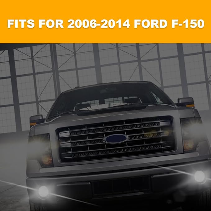 LED Fog Lights with DRL & Turn Signals for 2006-2014 Ford F-150, Pickup Front Driving Fog Lamps Assembly Replacement Kit, DOT Approved, 1 Pair