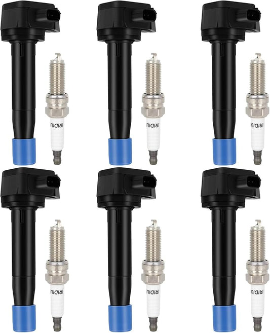 ECCPP UF603 6 ignition coils + 6 iridium Spark Plugs 97390 For 08-12 HONDA Accord,08-17 Honda Odyssey,12 Honda Crosstour/09-12 Acura Rl,09-14 Acura Tl,10-14 Acura Tsx 3.5L 3.7L V6