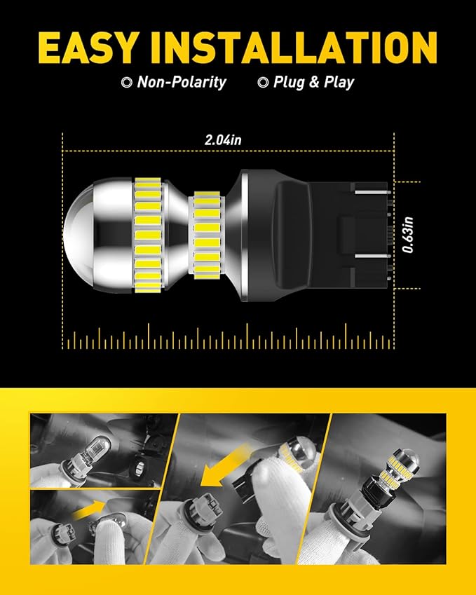 AUXITO Upgraded LED Bulbs for Reverse, Brake and Tail Lights - T20 7441 7444 LED Kit for Backup, Turn, Parking Lights - 6000K Xenon White