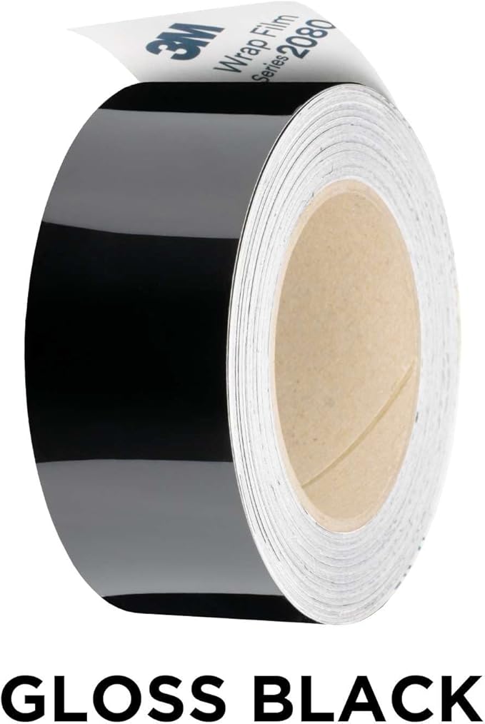 3M 2080 G12 Gloss Black Vinyl Wrap Kit for Black Out Chrome Delete Window Trim Door Trim with Tool Kit 2" x 50Ft