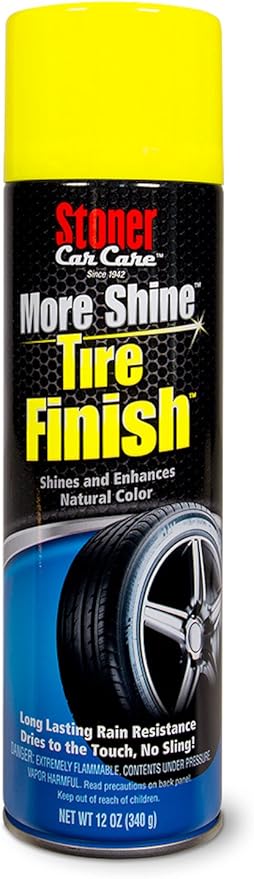 Stoner Car Care 91094 More Shine Tire Finish – Tire Shine Spray for a Deep Matte Black Finish with Long-Lasting Rain-Resistant Protection, Non-Greasy No Sling – 12 oz (Pack of 1)