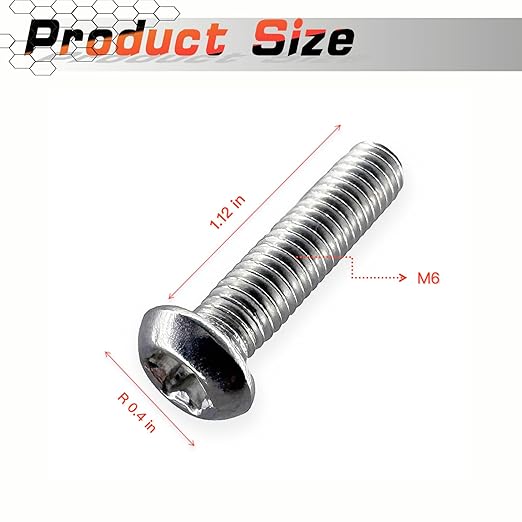 M6*1.0 Stainless Steel Anti-Theft Screws Compatible with Ford 2015-2018 F150, F250, F350, Truck Bed Accessories, 2000-2017 Ford Fixed Hook, FL3Z-9928408-AB, 18 Pieces/Set with Tool.