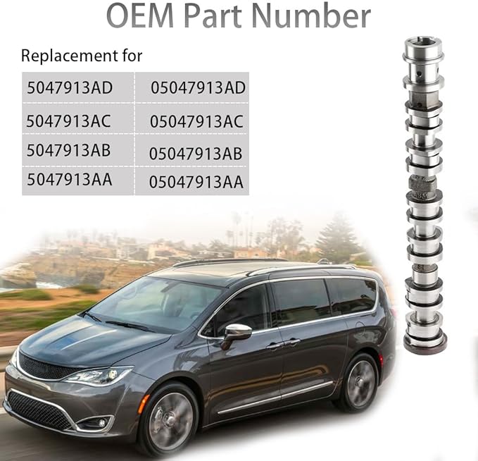 Right Side Intake Camshaft Compatible with Chrysler Pacifica Voyager Dodge Durango Jeep Grand Cherokee Wrangler Gladiator Ram 1500 Right Intake Camshaft Replacement for 5047913AD 05047913AD