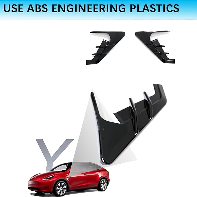 YHCDSEA for 2024 2025 Tesla Model Y HW4.0 Side Camera Indicator Protection Cover Decoration Accessories fit for Tesla Model Y with HW4.0 (Glossy Black)