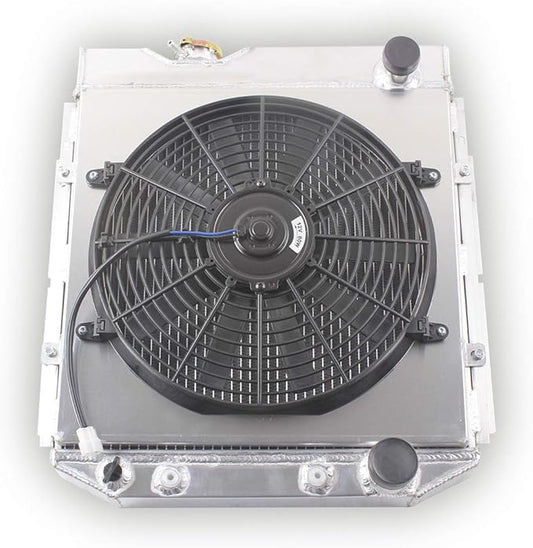 3 Rows Core Full Aluminum Racing Cooling Radiator with Fan Shround 1963 1964 1965 1966 For F o rd M us ta ng Falcon Mer cury Comet Futura Sprint Sedan Delivery Base V8