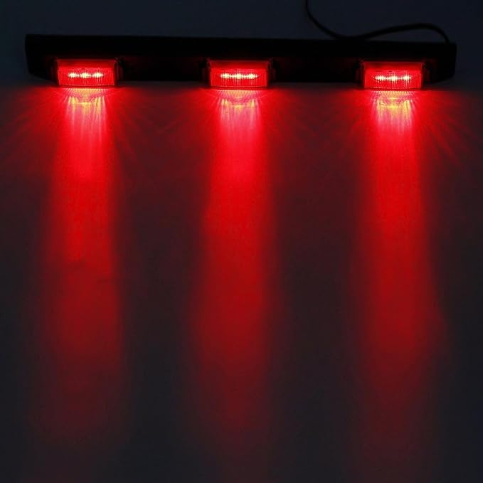 Partsam [DOT Approved] 17" Inch Red LED Truck Trailer Identification Light Bar, Waterproof Sealed 3 Lights Bar 12V Replacement for F150 F250 F350 RAM 1500 2500 3500 Silverado Sierra