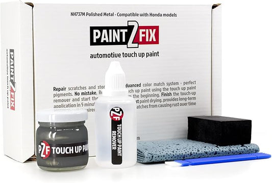 NH737M Polished Metal | Gray Touch-Up Paint & Scratch Repair Kit for Honda Models - 1.35 fl oz (35 ml)