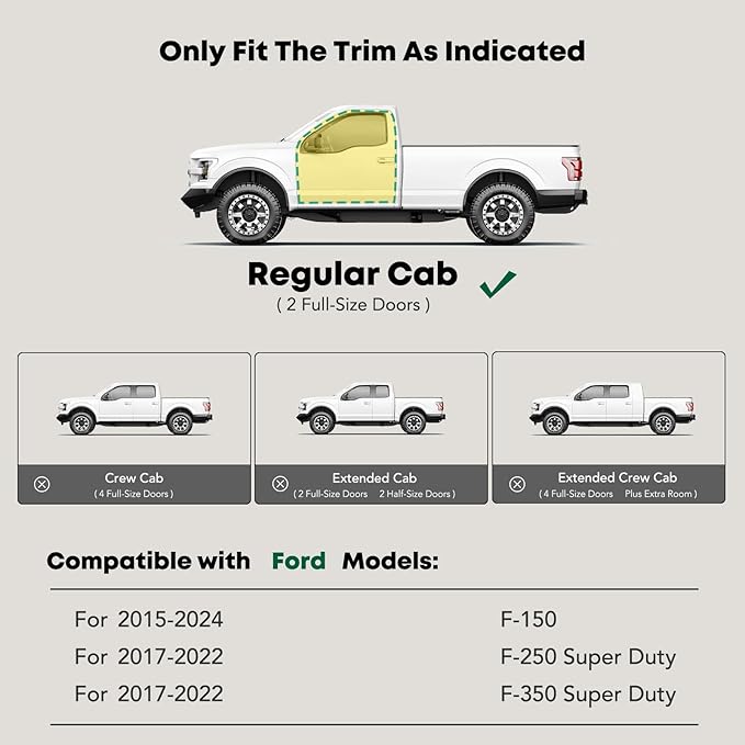 YHTAUTO 5 Inch Running Boards Side Steps Fit Ford F-150 2015-2024 F-250/F-350 Super Duty 2017-2024, Standard/Regular Cab, Oval Bent Ends Stainless Steel Polished Chrome, Truck Cab Side Step Rails