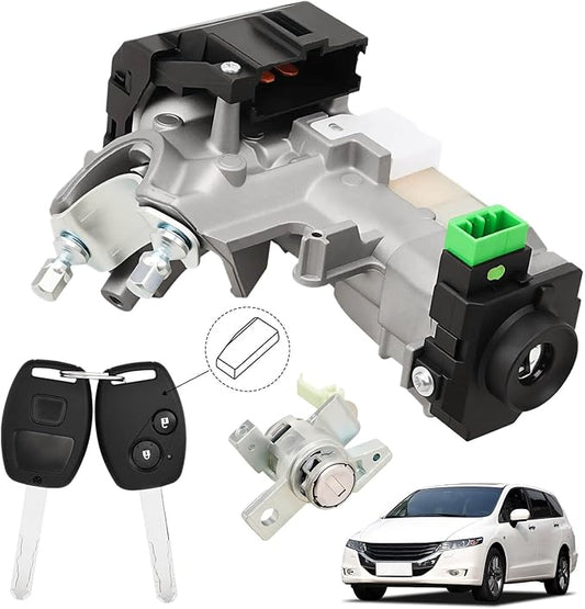 RAMATA 72185-SHJ-A01 Ignition Switch Lock Cylinder with Key (with Blank Chip) Compatible with 2005 2006 2007 2008 2009 2010 Honda Odyssey (Ignition Chip: 48,Frequency: 315mHz)