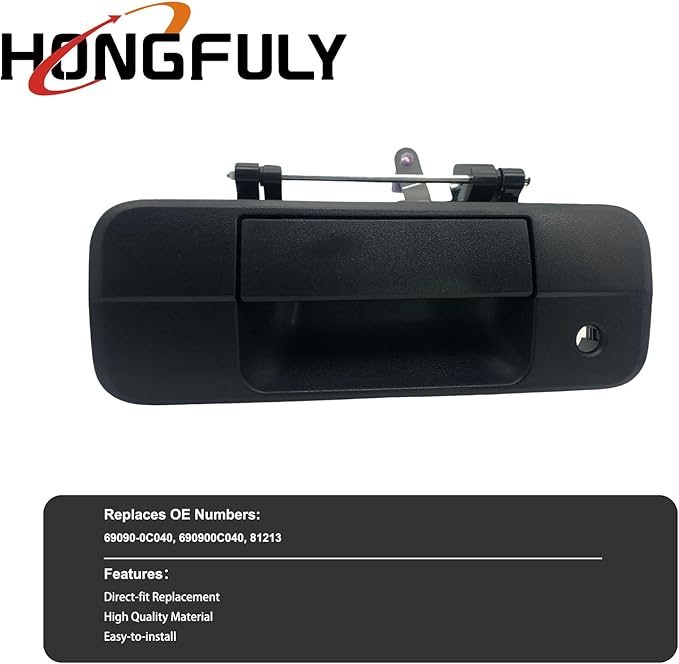 Tailgate Handle Liftgate Latch with Rear Camera Hole Compatible with 2007-2013 Toyota Tundra, Replacement 69090-0C051, 690900C051, 81214 (Without Camera Hole)