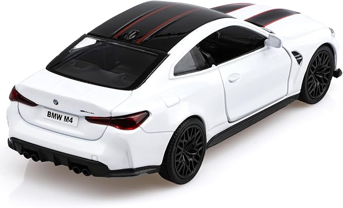 1/36 Scale BMW M4 CSL Diecast Model Cars,Pull Back Vehicles BMW M4 Toy Cars,Cars Gifts for Boys Girls (White)