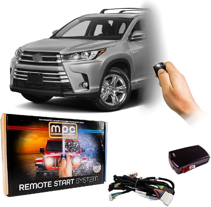 MPC Remote Start Kit Compatible with Toyota Highlander 2014-2019 | C-HR 2018-2019 | Land Cruiser 2016-2018 | Plug and Play | Push to Start Ignition Only | Gas Vehicles Only