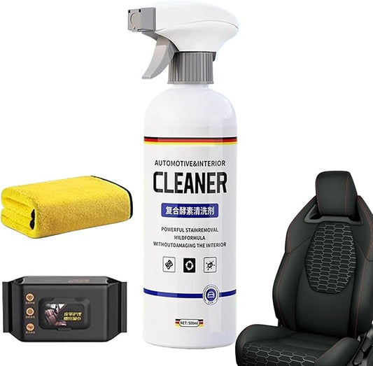 Car Cleaner Interior - Leather Seat Stain Removal | 500ml Quick-Dry Multi-Function Dashboard Polishing Cleaner for Sofa Carpet Furniture Care for Car Detailing