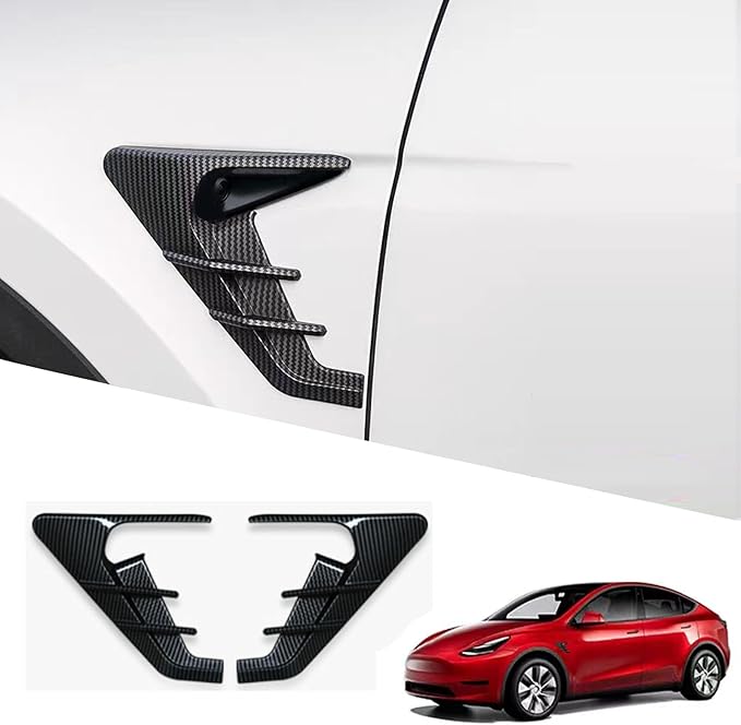 YHCDSEA for 2024 2025 Tesla Model Y HW4.0 Side Camera Indicator Protection Cover Decoration Accessories fit for Tesla Model Y with HW4.0 (Glossy Carbon Fiber Pattern)