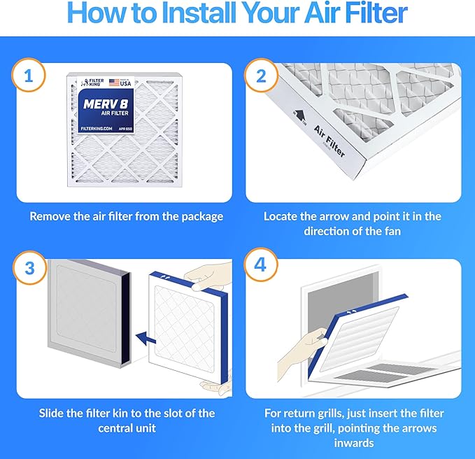 Filter King 40x43.5x1 Air Filter | 4-PACK | MERV 8 HVAC Pleated A/C Furnace Filters | MADE IN USA | Actual Size: 40 x 43.5 x .75"