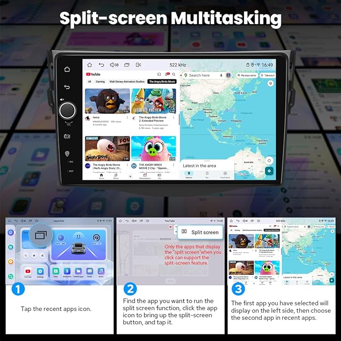JOYING Car Radio for Toyota Rav4 2006-2012 Android 13 Car Stereo 9 Inch Touch Screen with Wireless CarPlay & Android Auto, GPS Navigation, SWC, Mirror Link, AM/FM Radio(JY-TT164N8)