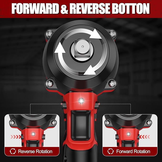 21V Cordless Power Impact Wrench 560Ft-lbs(750N.m) High Torque 1/2 inch 2x 4.0Ah Battery Electric Impact Gun with Brushless Motor 2300RPM Speed Fast Charger 5pcs Sockets for Car Lug Nuts