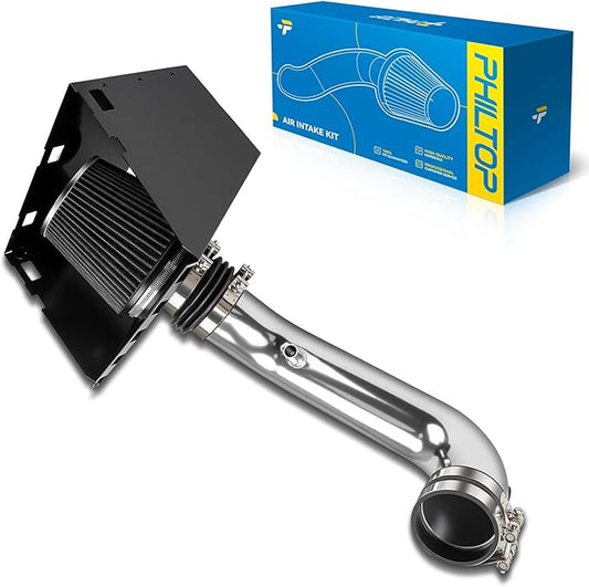 PHILTOP High Performance Aluminum Cold Air Intake System Kit with Filter for 2009-2015 R-a-m 1500 2500 3500 5.7L Increase Acceleration and Engine Growl, Horse Power and Torque