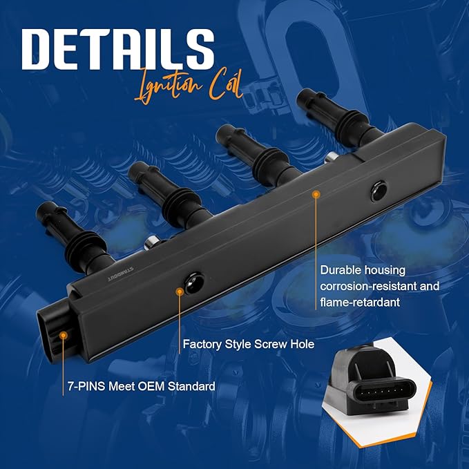 STANDOUT IGNITION COIL PACK UF669 Compatible with Buick Encore1.4L(2013-2021),Chevy Volt1.4L(2011-2017),Cruze1.4L(2011-2025),Sonic1.4L(2012-2020),Trax1.4L(2013-2021) 1208096 55573735