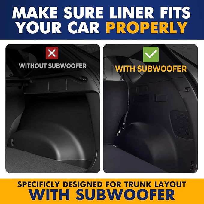 Premium Cargo Liner for Hyundai Tucson Hybrid 2022-2025 with Subwoofer - 100% Protection - Custom Fit Car Trunk Mat - Easy-to-Wash & All-Season Cargo Mat - 3D Shaped Laser Measured Trunk Liners