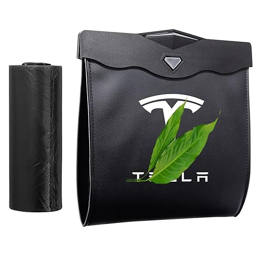 Customized for Tesla Model 3 Y X S Trash Can, Magnetic Closure Waterproof, Tesla Rear Center Console Storage Box Organizer, Tesla Model Y 3 X S Interior Accessories, 2.5 Gallon