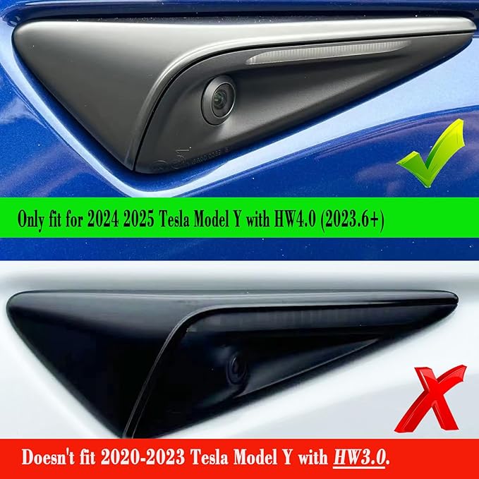 YHCDSEA for 2025 2024 Tesla Model Y HW4.0 Side Camera Indicator Protection Cover Decoration Accessories fit for Tesla Model Y with HW4.0 (Red)