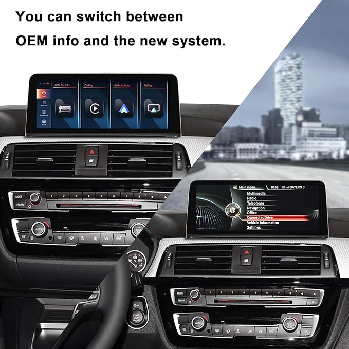 PEMP 10.25" Linux Screen for BMW (2012-2017) 3 Series F30 NBT CIC System, CarPlay Support iOS 26 Android Auto Mirror Link with a 720P AHD Revers Camera