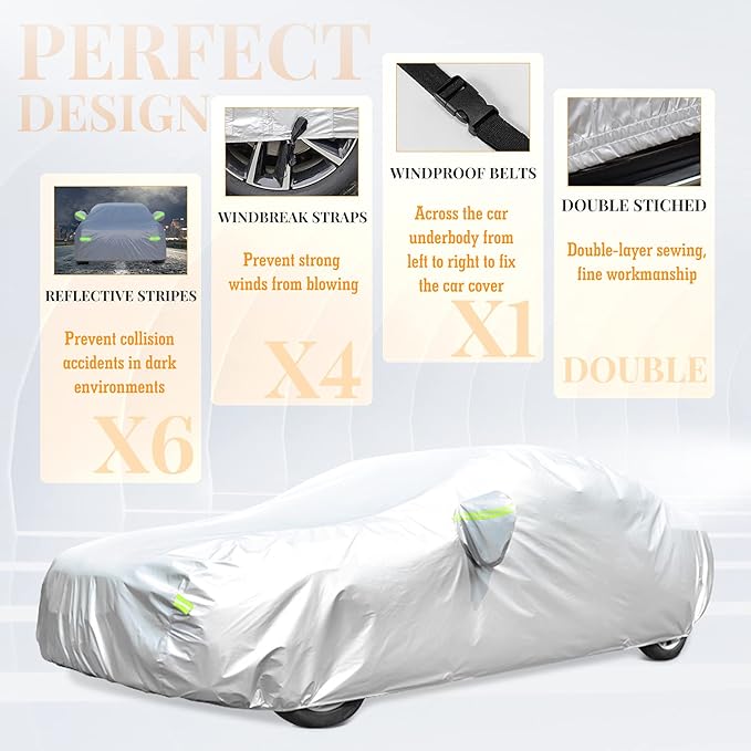 All-Weather Waterproof Car Cover – Universal Fit for Sedans (Up to 165")