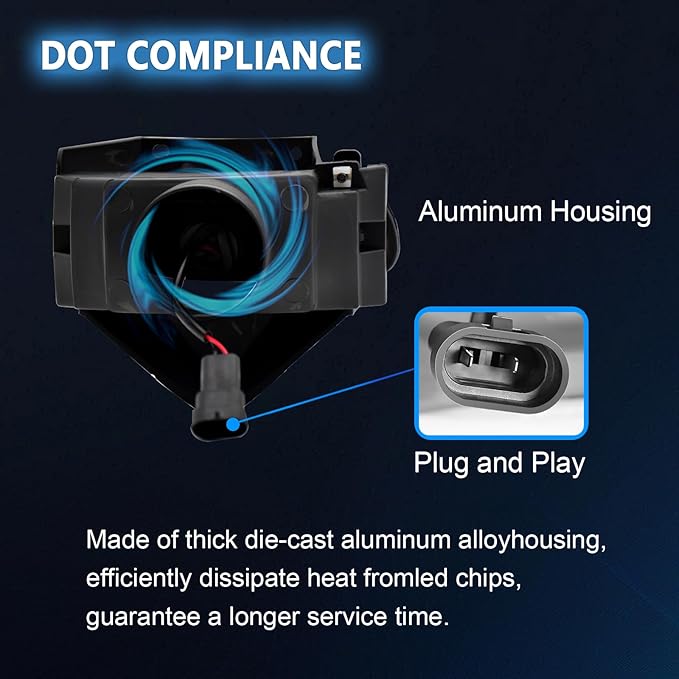 Fog Lights Assembly Compatible with 1999-2004 Ford Mustang, Bumper Driving Fog lamp Assembly Replacement (LED Fog Lights)