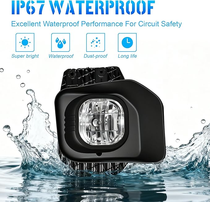 Fog Lights Compatible for Ford 2011-2016 F250/F350/F450/F550 Super Duty, Bumper Driving LED Fog Lamp Assembly Replacement FogLight Kit, DOT Certified（1 Pair）