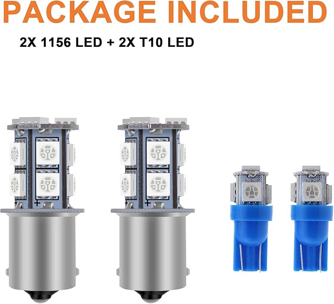 3Pcs Blue Interior Map Dome Light LED Bulbs Compatible with 1987-1996 Ford F-150 F-250 Bronco