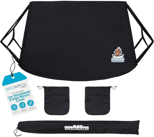 BIRDROCK HOME Car Windshield and Side Mirrors Cover for Ice and Snow | All-Weather Protection | PVC Coated Polyester | Fits Cars, SUVs, Small Trucks | Quick Install | Includes Storage Bag | 61" x 41"