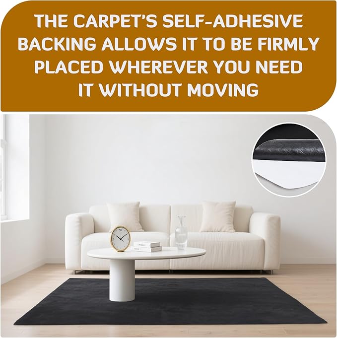 Nuanchu 25.8 sq ft 47.2 x 78.7 in Black Underfelt Carpet with Adhesive Back for Speaker Sub Box, Underfelt Carpet for RV, Boat, Marine, Auto, Truck, Car Trunk, Door Liner, Desk