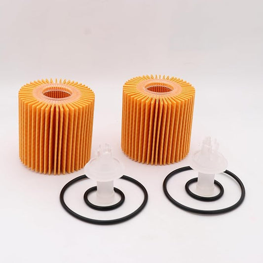 04152-YZZA1 Engine Oil Filter Kit compatible for Toyota Avalon Camry RAV4 Sienna Lexus ES300h ES350 IS200t RX350 RX450h and More Replace,04152-31090 (Orange, 2PCS 04152-YZZA1)