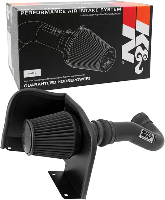 K&N Cold Air Intake System: Dry-Flow Air Filter, Increase Performance & Towing: Compatible with 2007-2008 Chevy/GMC/Cadillac Silverado, Suburban, Tahoe, Sierra, Yukon, Escalade, Avalanche, 71-3058