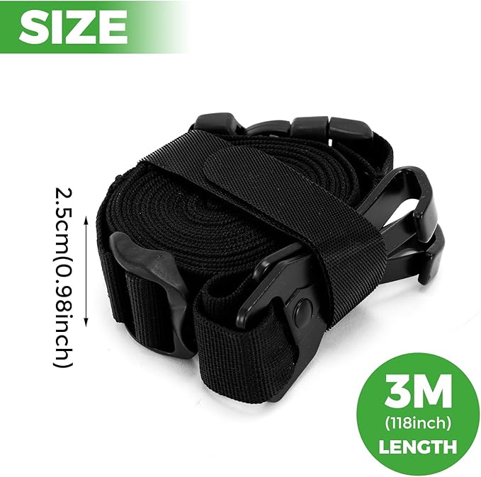 SUV Trunk Organizer Straps Adjustable for Snug Fit, Car Storage Organizer Straps with Easy Release Buckle, Cargo Storage Strap for SUV, All Purpose Car Accessories Cord Organizer Storage