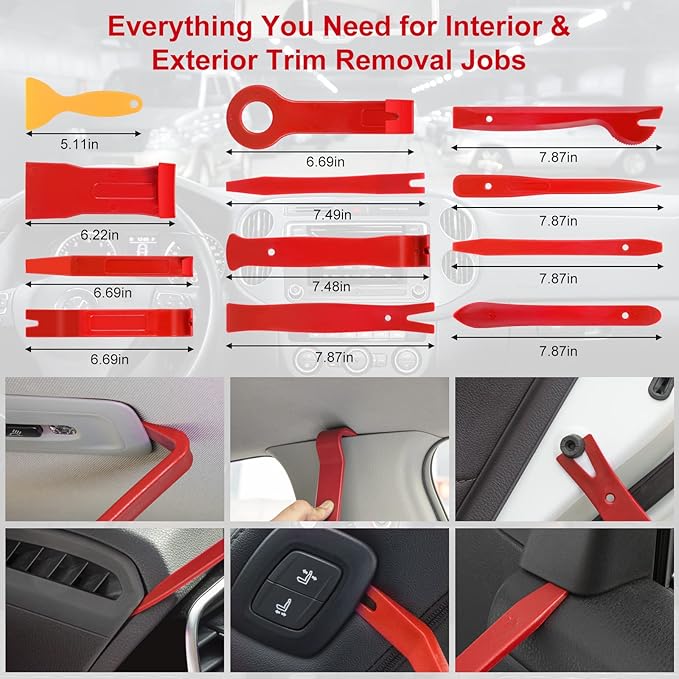 Trim Removal Tool Kit 330Pcs Car Removal Tool Kit Pry Tool Set Auto Clip Pliers Panel Door Radio Dash Window Bumper Adhesive Cable Clips Retainer Clip Set Terminal Removal Tool Set Fastener Remover