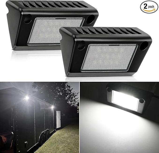 Nilight RV Exterior Light 2PCS 5 Inch Porch Lights White Beam 12V 24V LED Scene Cargo Lighting Black Aluminum Housing for RVs Trailers Travel Campers 5th Wheels Motorhome SUV Truck
