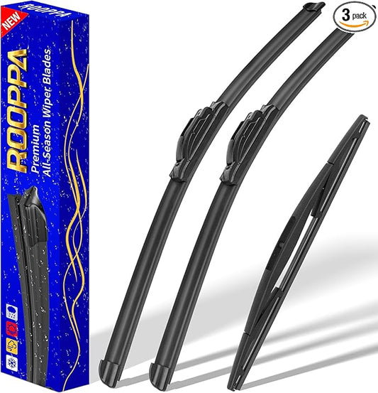 3 wipers Replacement for 2005-2015 Nissan Armada/2004-2010 Infiniti QX56/2011-2014 Acura TSX, Windshield Wiper Blades Original Equipment Replacement - 24"/22"/12" (Set of 3) U/J HOOK