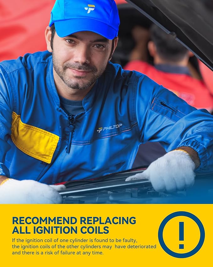 PHILTOP UF487 Ignition Coil Pack Fit for Toyota Camry 2010-2017, RAV4 2010-2018, Tundra 4Runner Sequoia, Lexus IS250 GS350 GX460 GS300 LS460, Venza ES300h Highlander tC 2.5L 2.7L