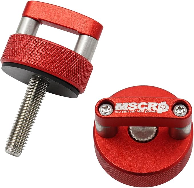 Billet Aluminum Hard Top Quick Removal Fastener Thumb Screw Integrated D Ring for Jeep Wrangler JK 2007-20018 JL 2018-2022 & Gladiator JT (Red)