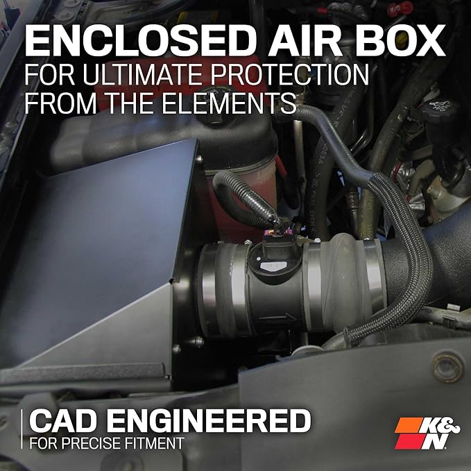 K&N Cold Air Intake System: High-Flow Air Filter, Increase Performance & Towing: Compatible with 2007-2008 Chevy/GMC/Cadillac Silverado, Suburban, Tahoe, Sierra, Yukon, Escalade, Avalanche, 57-3058