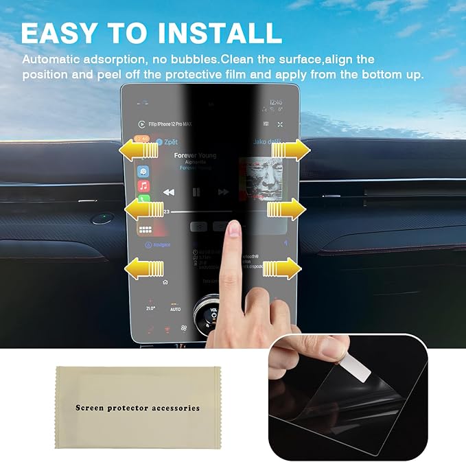 [Upgrade] Karltys 2 Pack Screen Protector[No Glare & Fingerprint] for 2021-2025 Mustang Mach-E/2022-2025 Ford F-150 Lightning and 2022-2024 Ford Expedition 15.5-Inch Touchscreen, Navigation Display Tempered Glass Anti Glare