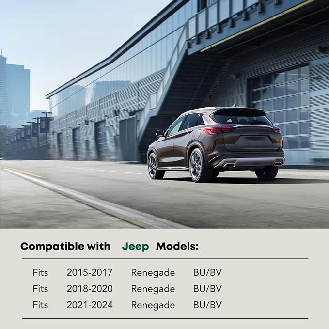 YHTAUTO 3 Inch Running Boards Fit Jeep Renegade BU/BV Series 2015-2024 SUV, Round Side Steps Stainless Steel Step Bars Off-Road Exterior Accessories