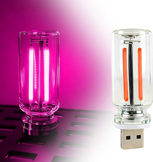 Touch-Control Dimmable Car USB Light, Vintage Glass Interior Ambient Light, Portable Car Interior Lights, Ideal for Holiday Decorations, Bedrooms, and Camping Scenarios